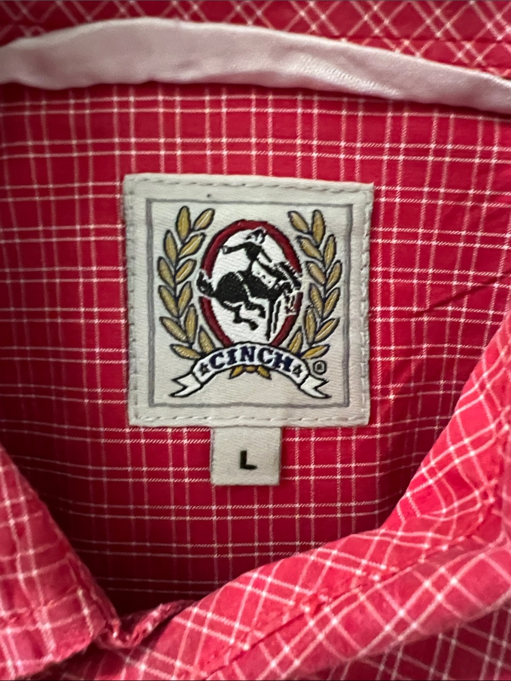Cinch Men's Red Micro-Check Button-Down Shirt - Picture 2 of 2